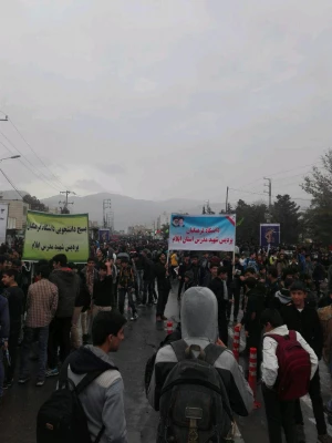 حضور مسئولین و دانشجویان دانشگاه فرهنگیان در راهپیمایی 13 آبان؛