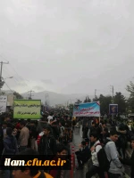 حضور مسئولین و دانشجویان دانشگاه فرهنگیان در راهپیمایی 13 آبان؛