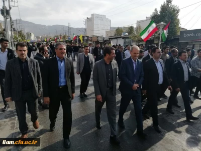 حضور مدیریت استانی، اساتید، کارکنان و دانشجو معلمان پردیس شهید مدرس در راهپیمایی 13 آبان 