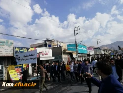 حضور مدیریت استانی، اساتید، کارکنان و دانشجو معلمان پردیس شهید مدرس در راهپیمایی 13 آبان 