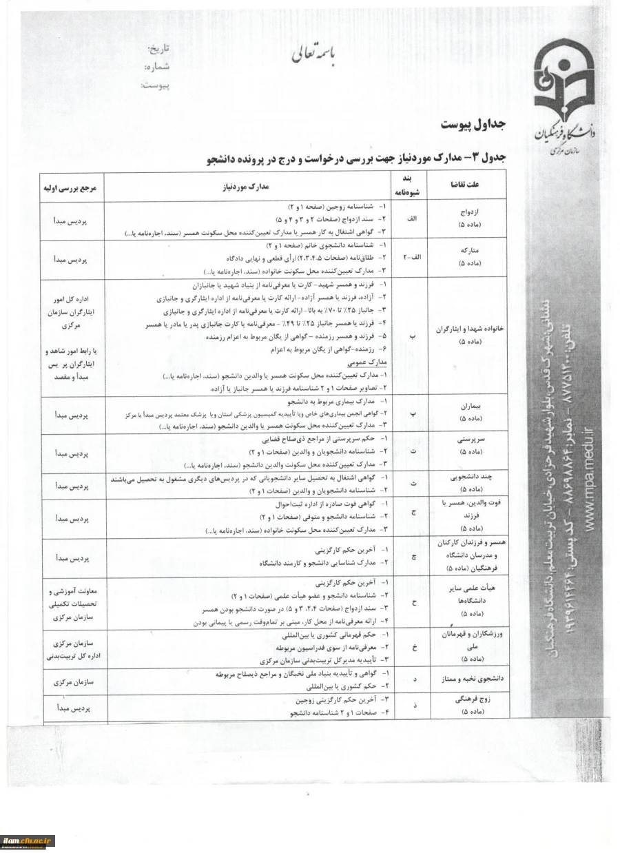 اطلاعیه نقل و انتقال دانشجویی 3