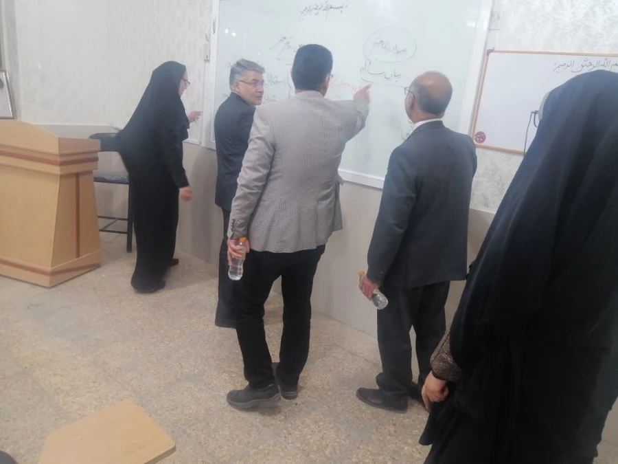 بازدید جناب آقای دکتر ابراهمی معاونت نظارت، ارزیابی و تضمین کیفیت دانشگاه فرهنگیان به همراه آقای دکتر رازینی رئیس مرکز نظارت، ارزیابی و تضمین کیفیت وزارت علوم، تحقیقات و فناوری و دکتر صفری فارفار معاون مرکز نظارت، ارزیابی و تضمین کیفیت وزارت علوم، تحقیقات