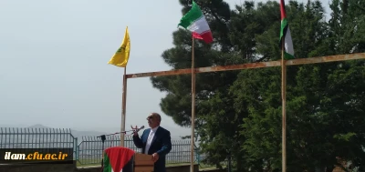 تجمع دانشجویان، کارکنان و اساتید دانشگاه فرهنگیان ایلام در محکومیت عملکرد شنیع  آمریکا در برخورد با دانشجویان و اساتید آزادی خواه حامی فلسطین